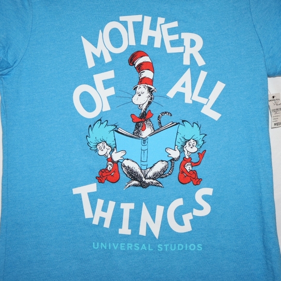 Dr. Seuss "Mother Of All Things" Torquoise Universal Studios Shirt. Medium. NWT. - Picture 2 of 6